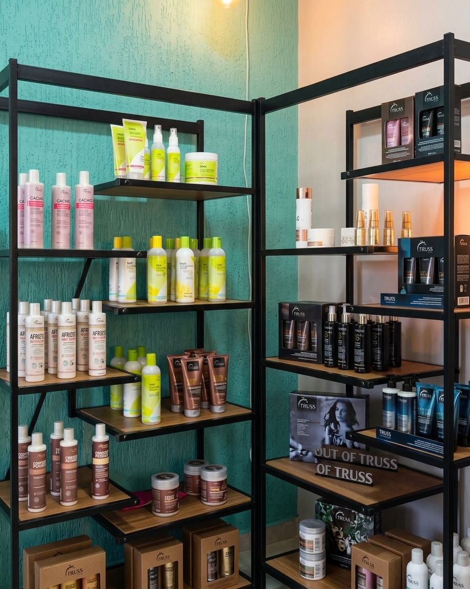 Produtos profissionais usados no salão
